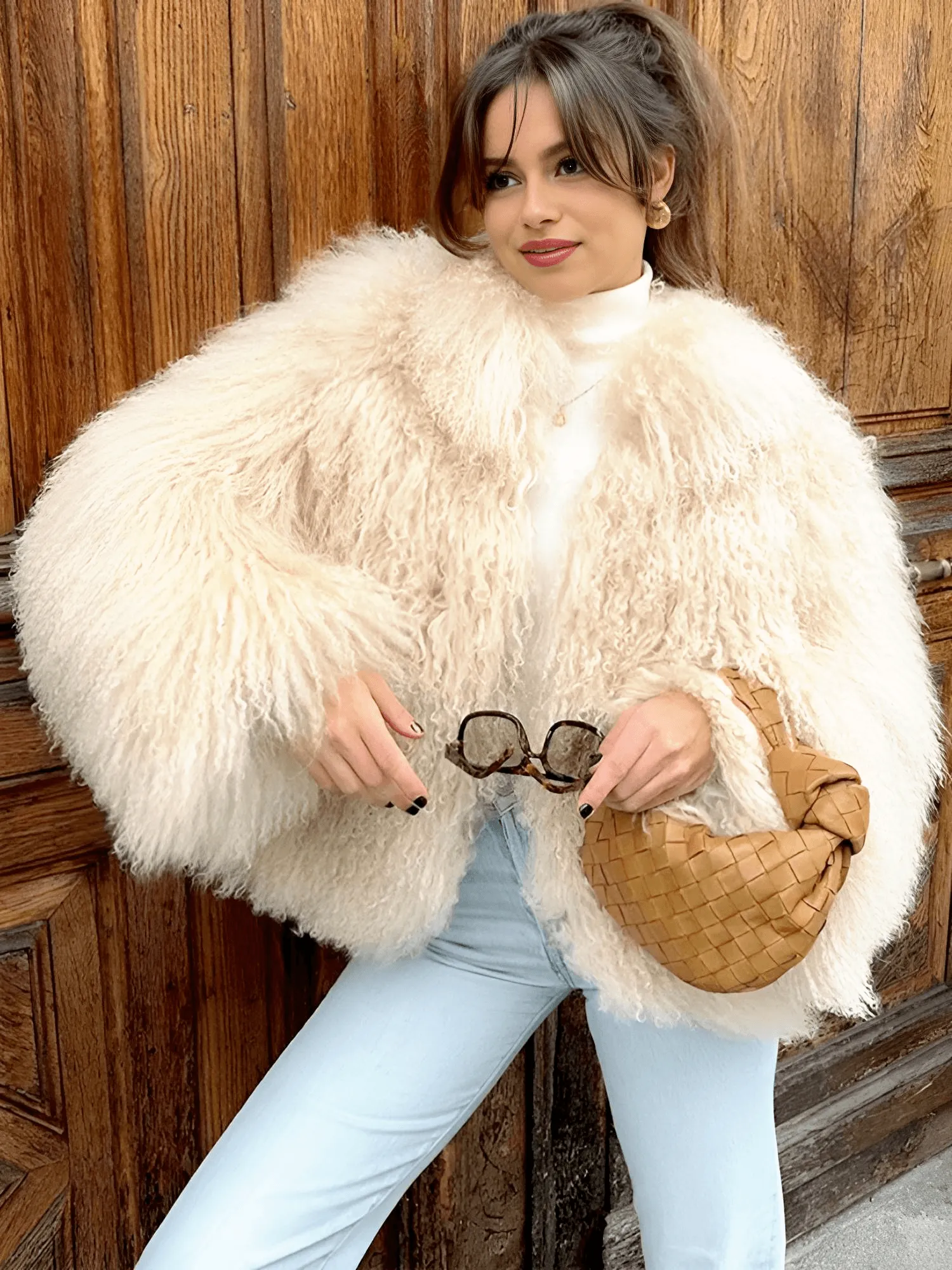 Oversized Plush Fur Coat For Women Elegant Soft Warm Long Sleeve Loose Jackets Winter Chic Street Outerwear ﻿