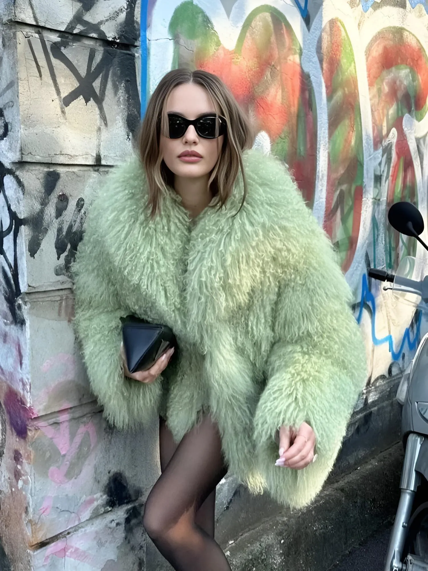 Oversized Plush Fur Coat For Women Elegant Soft Warm Long Sleeve Loose Jackets Winter Chic Street Outerwear ﻿