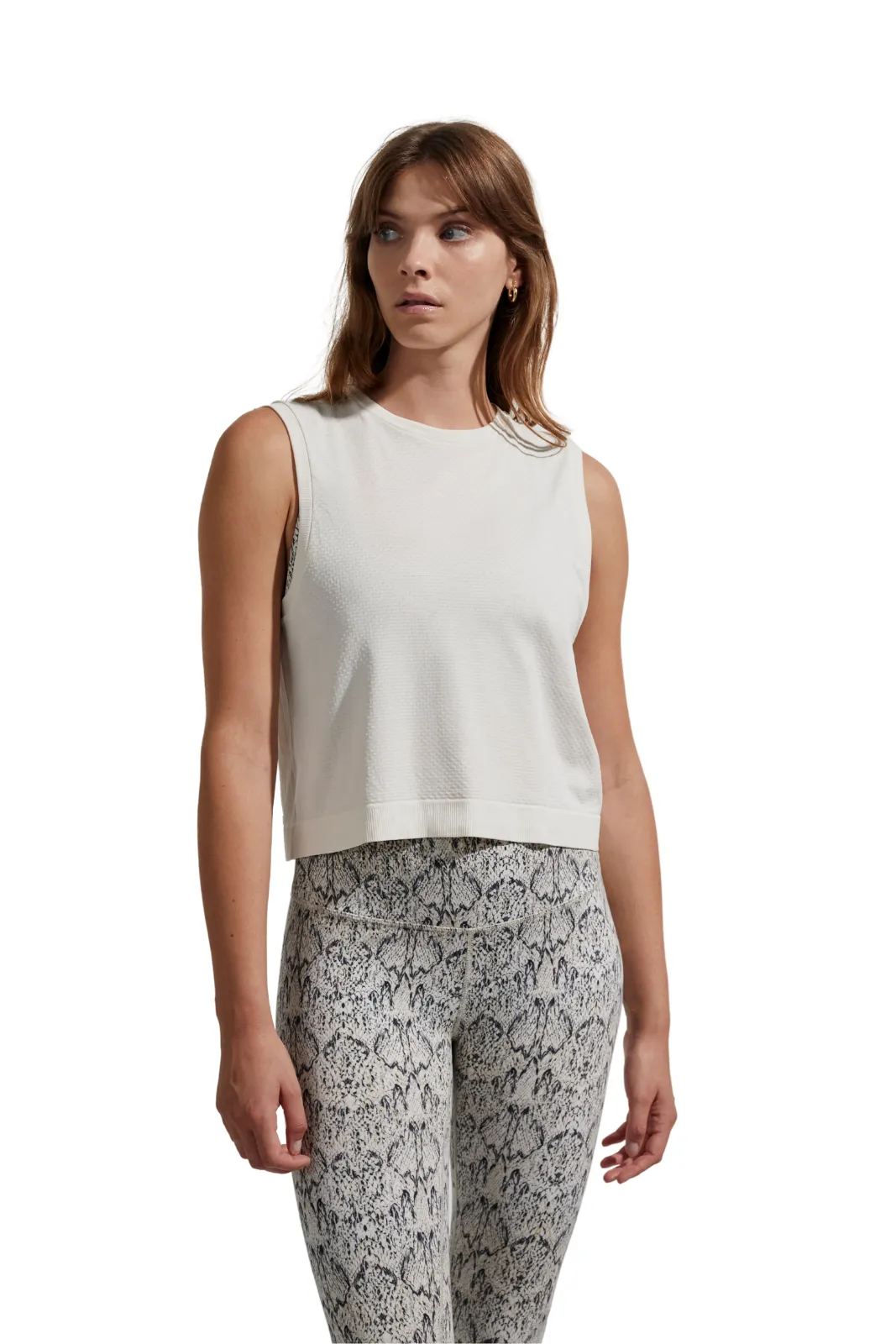 Page Seamless Crop Tank Snow White