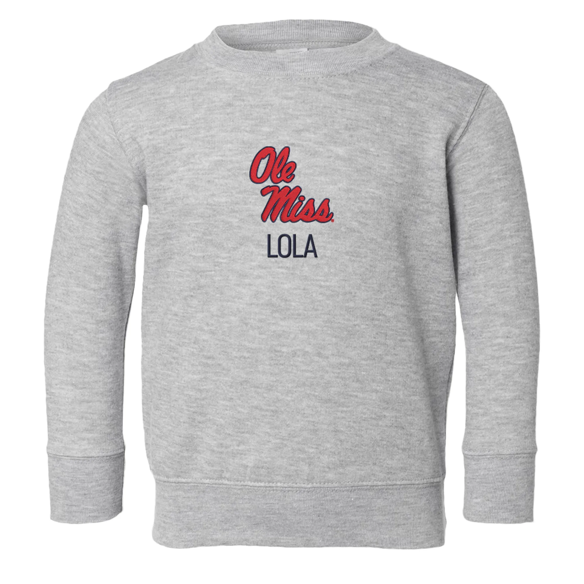 Personalized Ole Miss Rebels Toddler Crewneck Sweatshirt