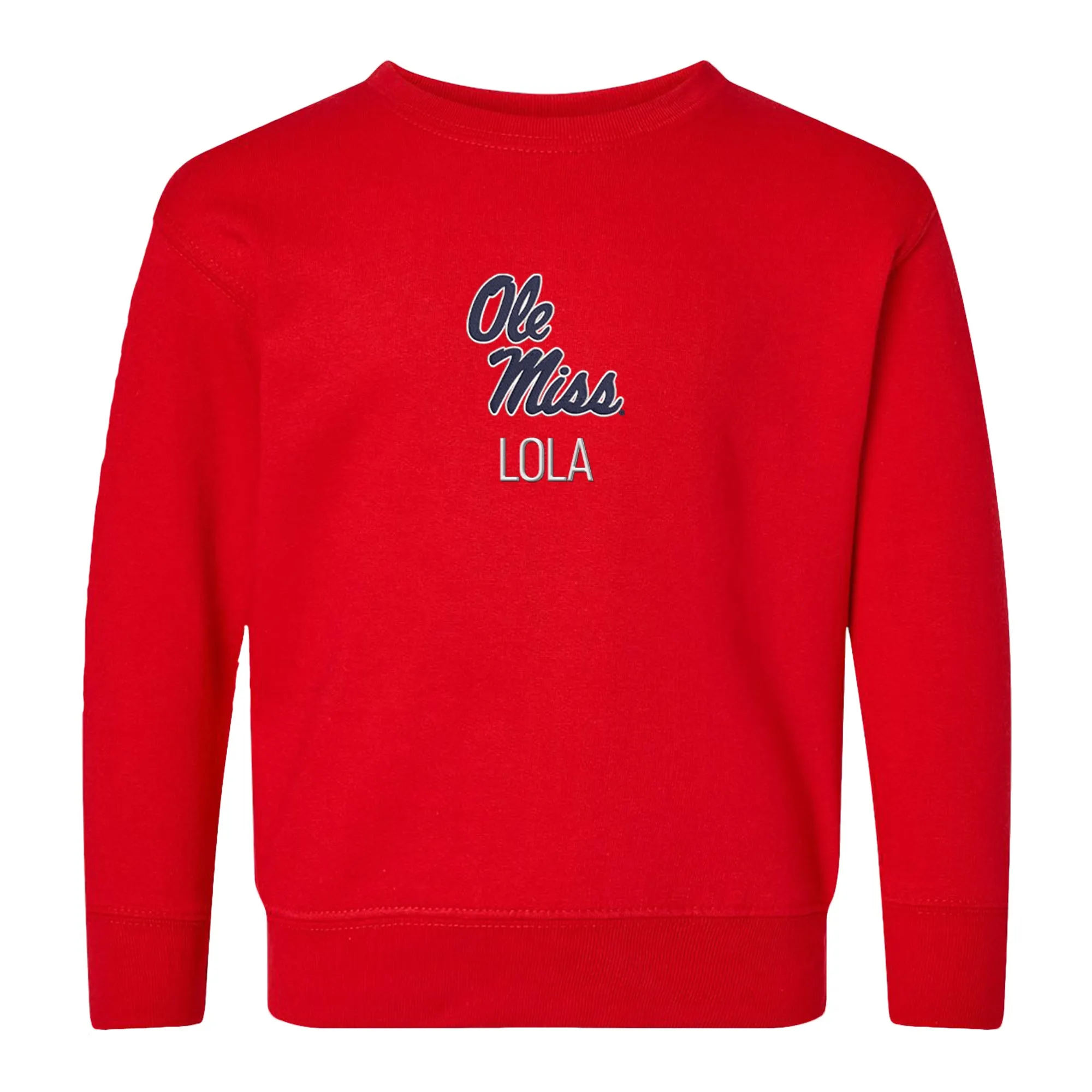 Personalized Ole Miss Rebels Toddler Crewneck Sweatshirt