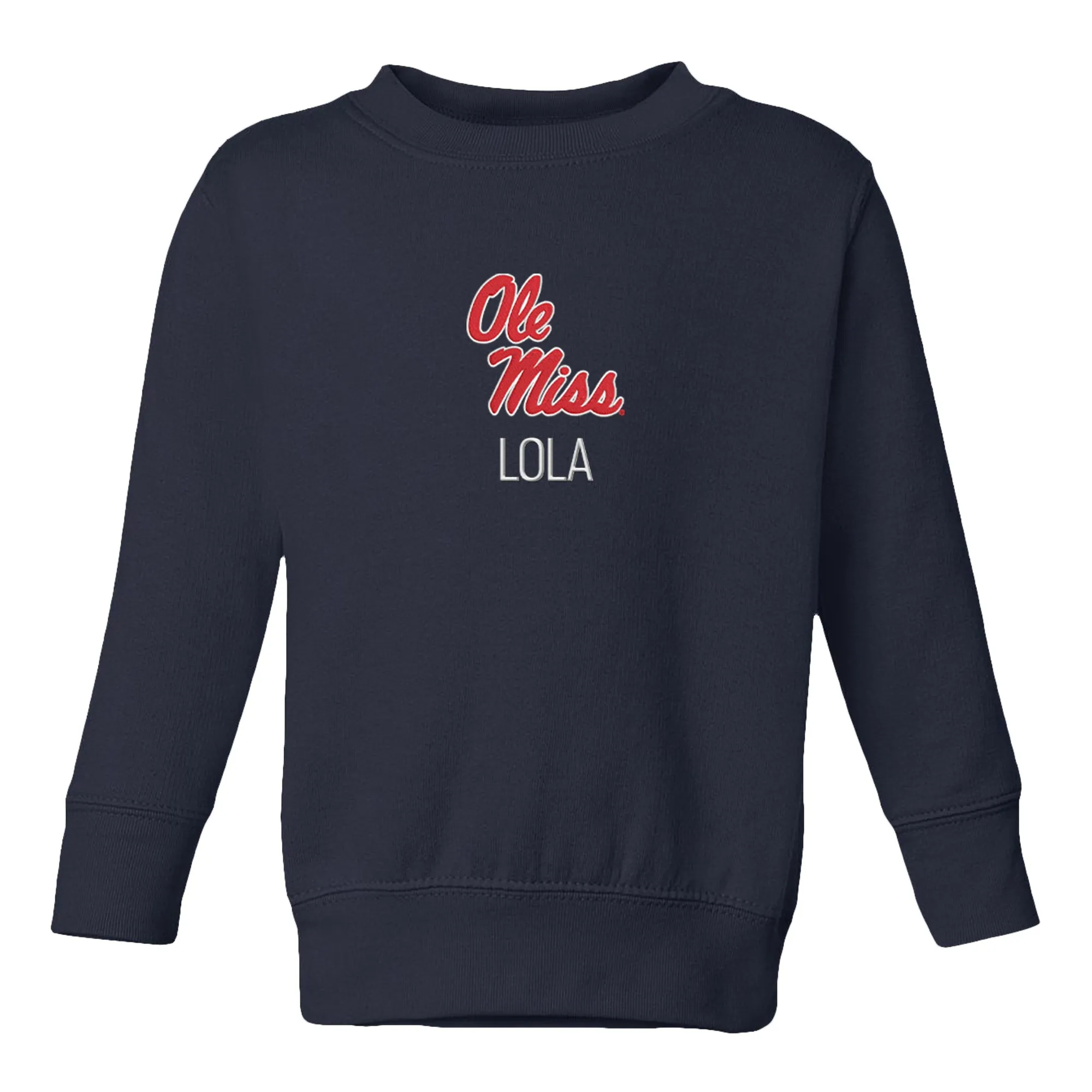 Personalized Ole Miss Rebels Toddler Crewneck Sweatshirt