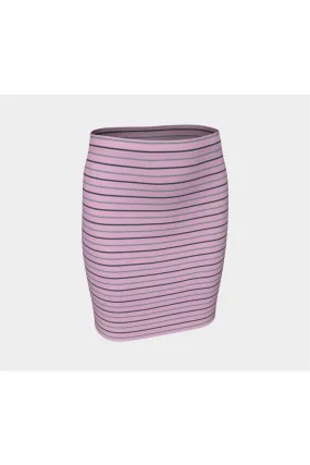 Pink Pinstripe Fitted Skirt