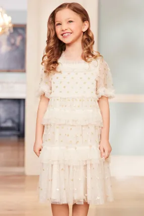 Polka Dot Smocked Kids Dress