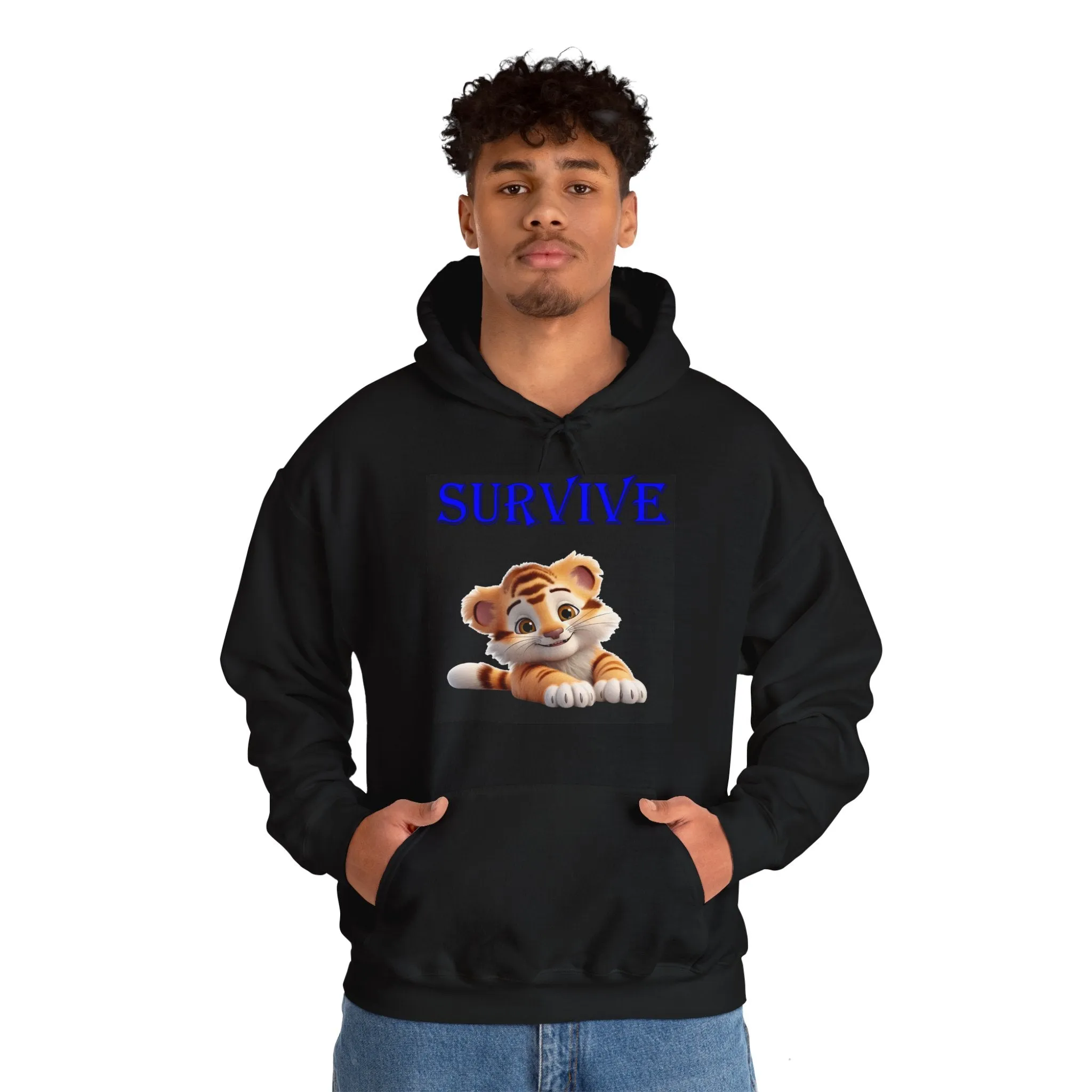 Princess Grace  Cute Tiger 'SURVIVE' Unisex Hoodie   Perfect Gift for Animal Lovers