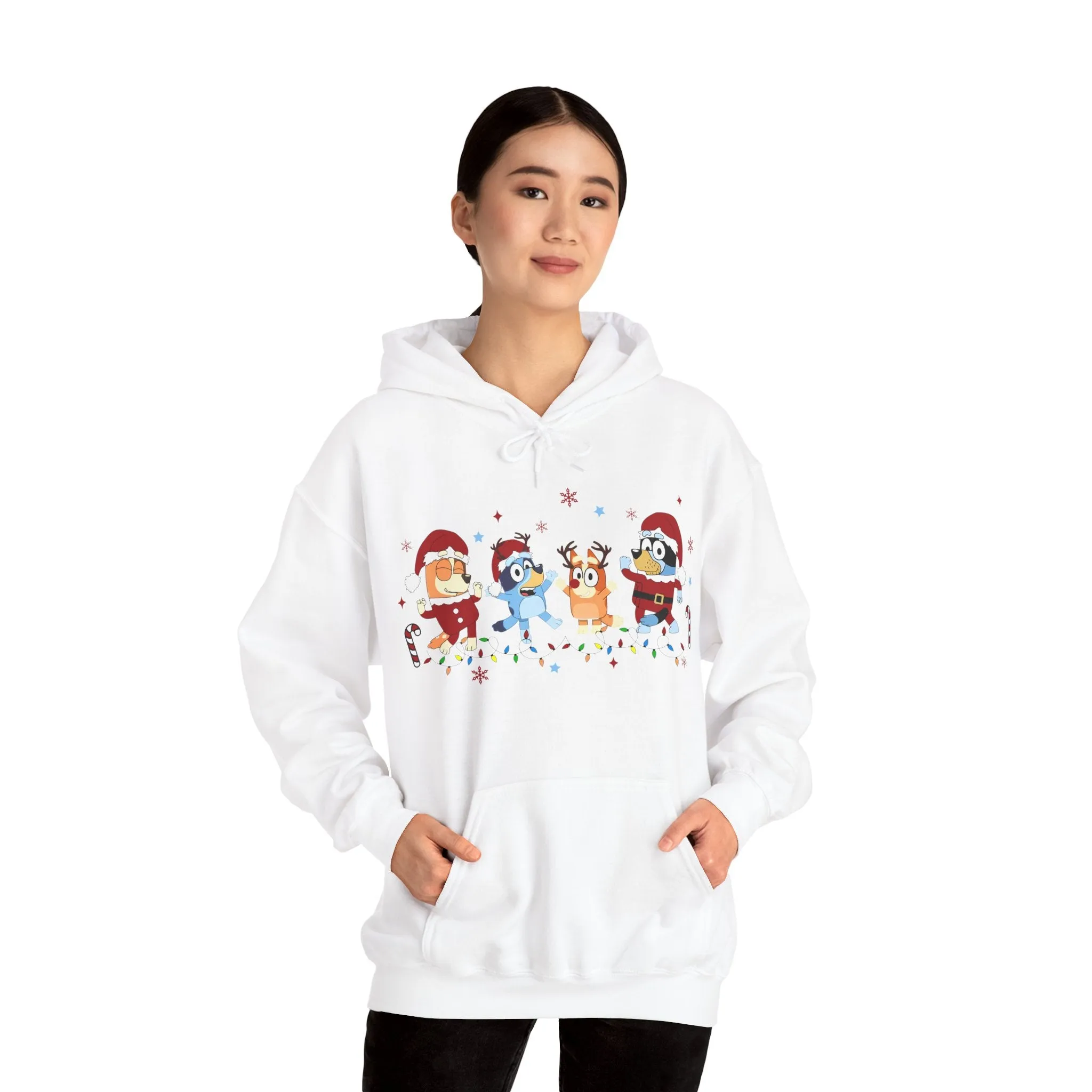 Princess Grace Festive Cartoon Characters Unisex Hooded Sweatshirt - Perfect for Holiday Cheer