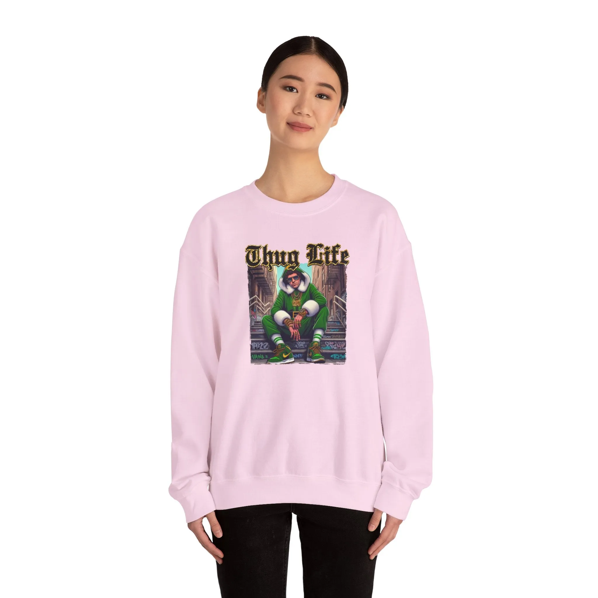 Princess Grace  Thug Life Crewneck Sweatshirt  Cozy Streetwear for Hip-Hop Fans