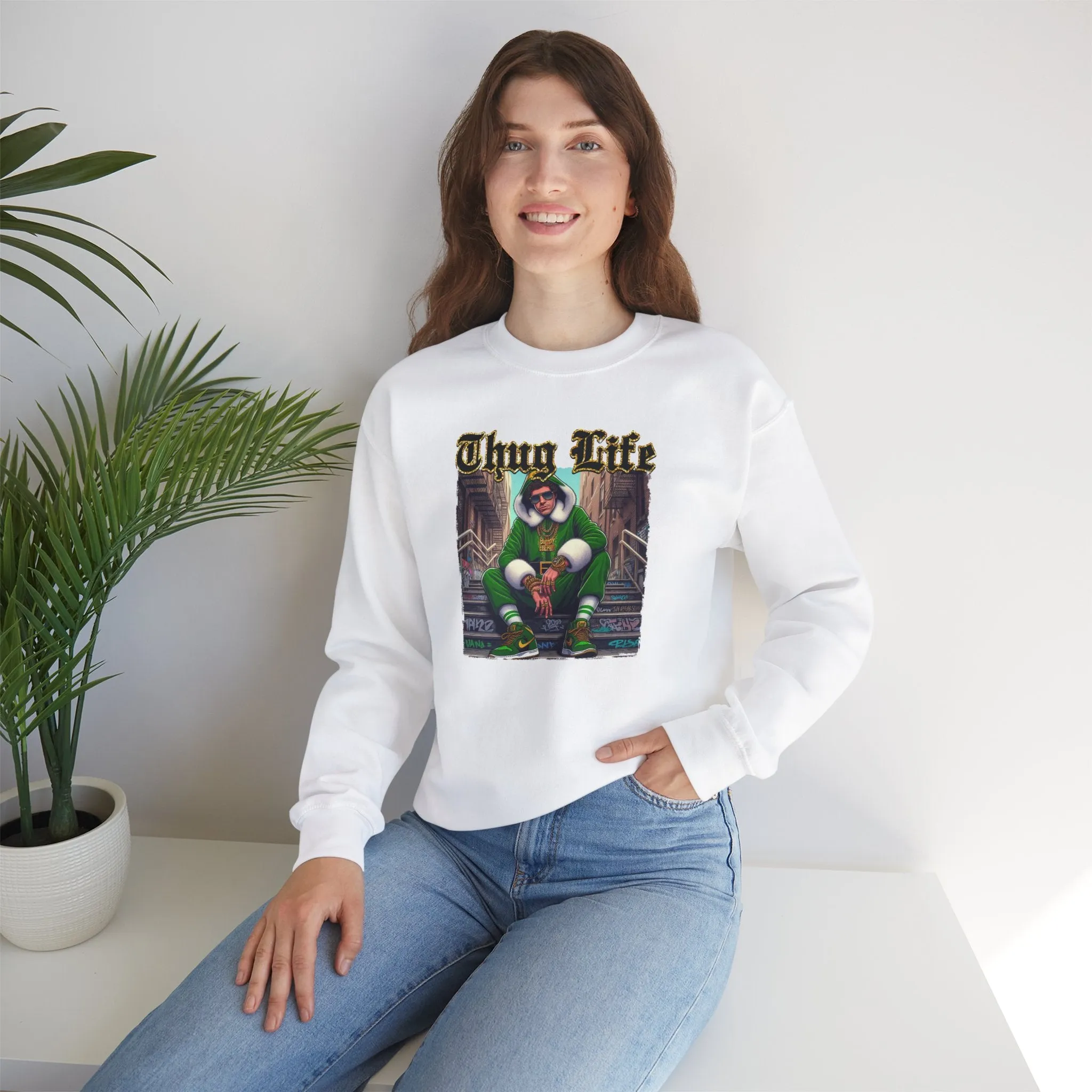 Princess Grace  Thug Life Crewneck Sweatshirt  Cozy Streetwear for Hip-Hop Fans