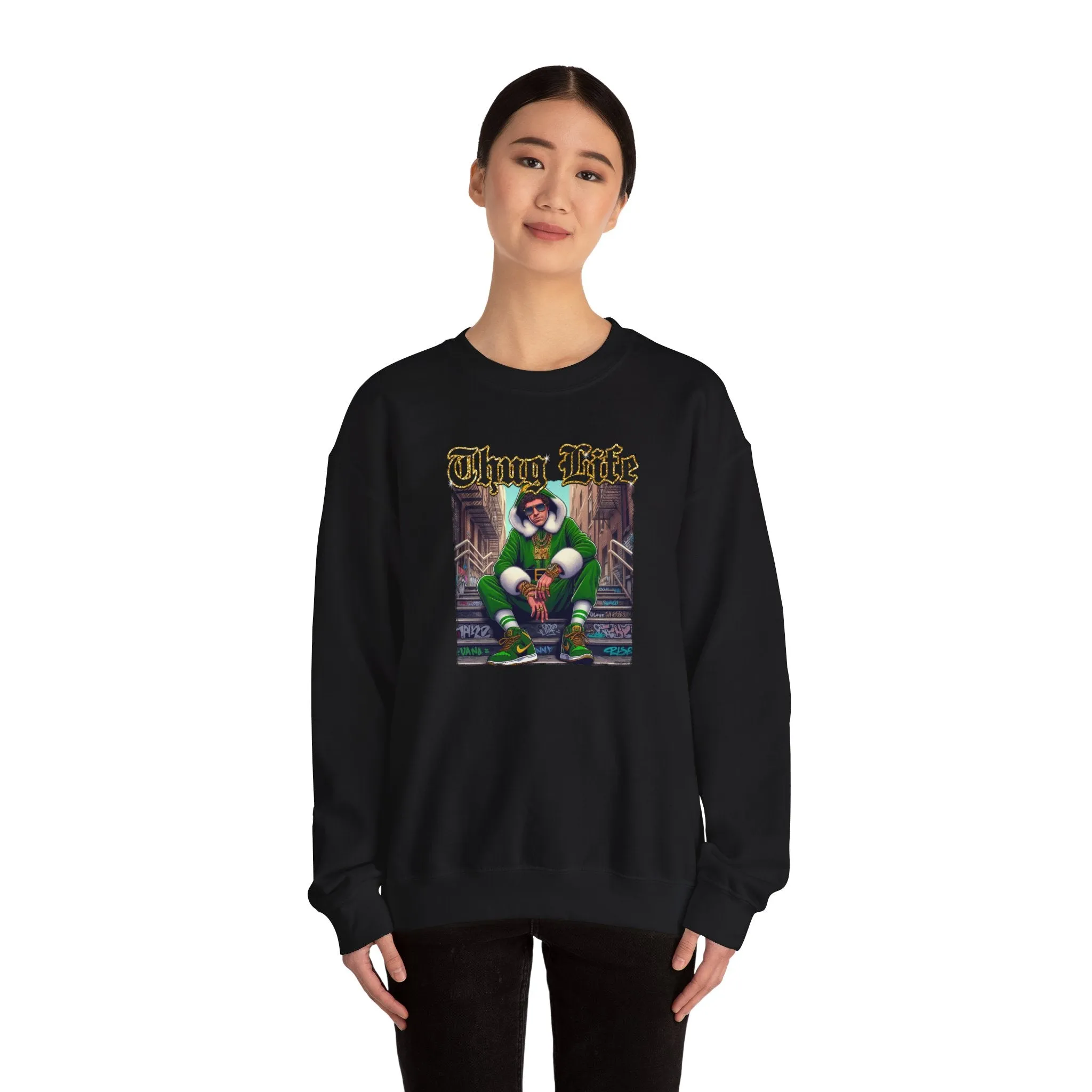 Princess Grace  Thug Life Crewneck Sweatshirt  Cozy Streetwear for Hip-Hop Fans