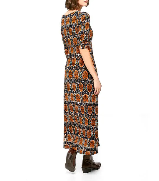 Printed Midi Dress Multicolor