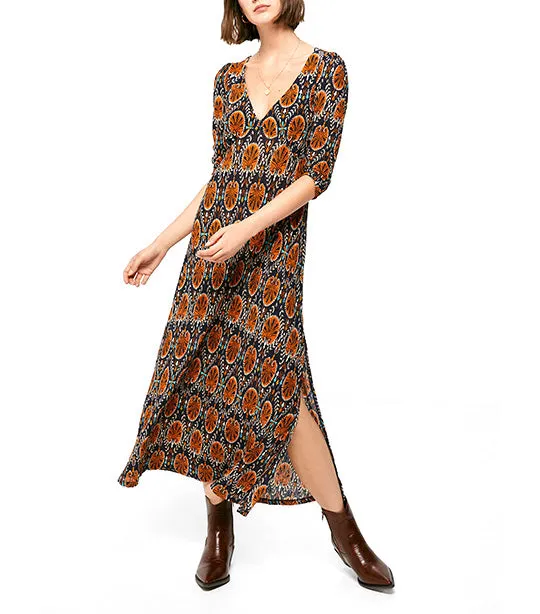 Printed Midi Dress Multicolor