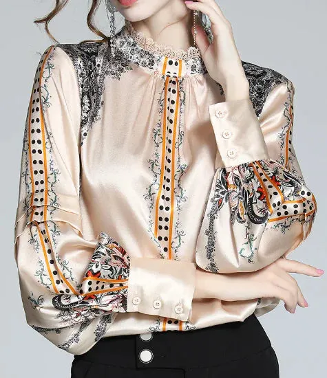 Printed Woman Blouse Silk