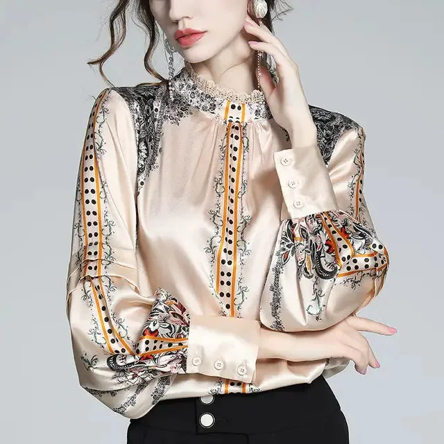 Printed Woman Blouse Silk