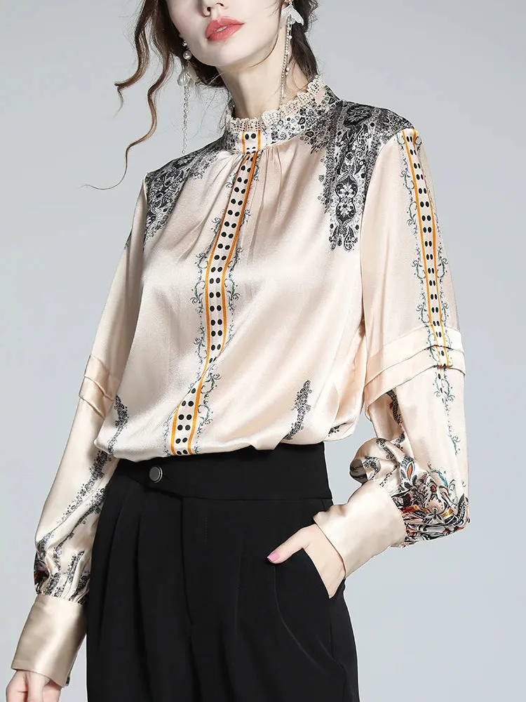 Printed Woman Blouse Silk