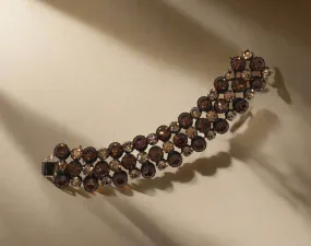 Pure Luxury: Unsigned Regency Root Beer Rhinestone Vintage Bracelet