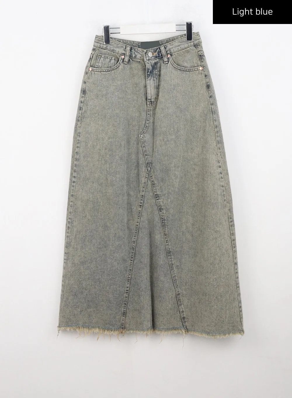 Raw Hem Maxi Denim Skirt CN303