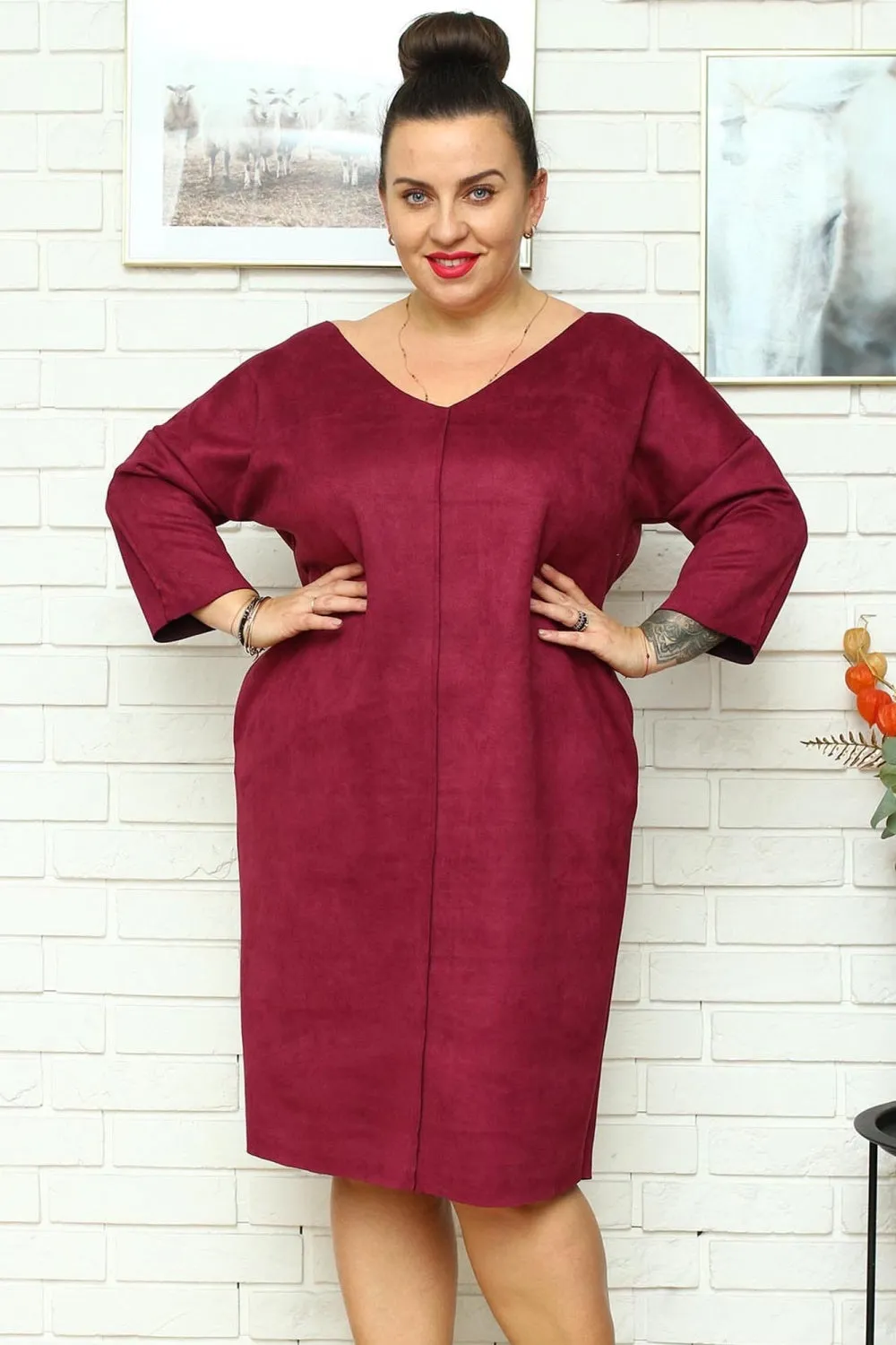 red - Plus size dress model 175219 Karko