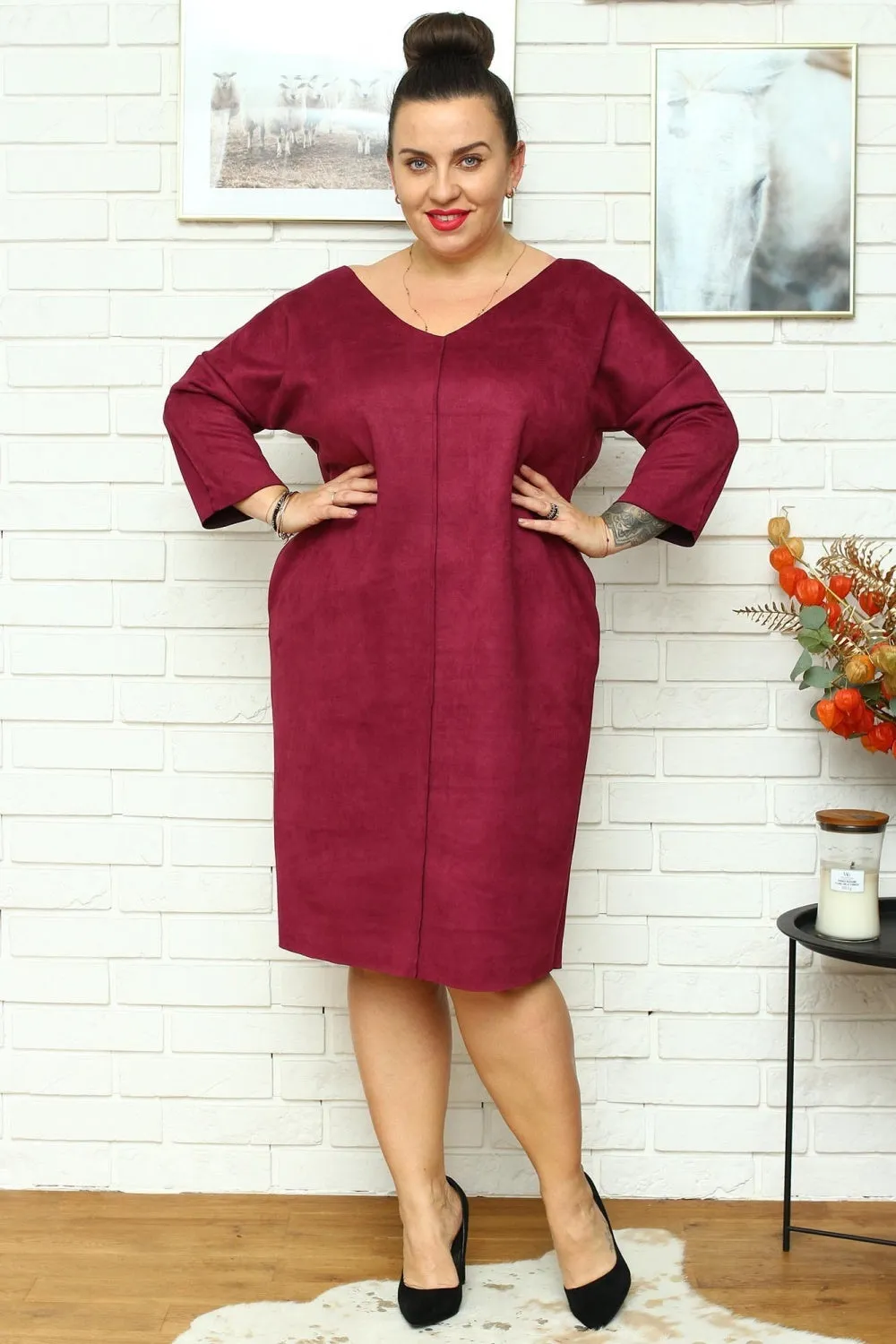 red - Plus size dress model 175219 Karko