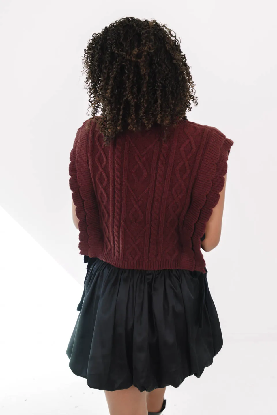 Romantic Nights Sweater Vest - Burgundy