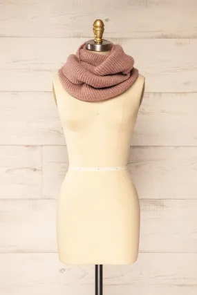 Saguenay Mauve | Ribbed Knit Infinity Scarf