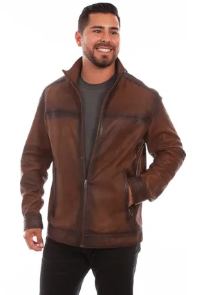 Scully- BROWN  Burnished leather jacket