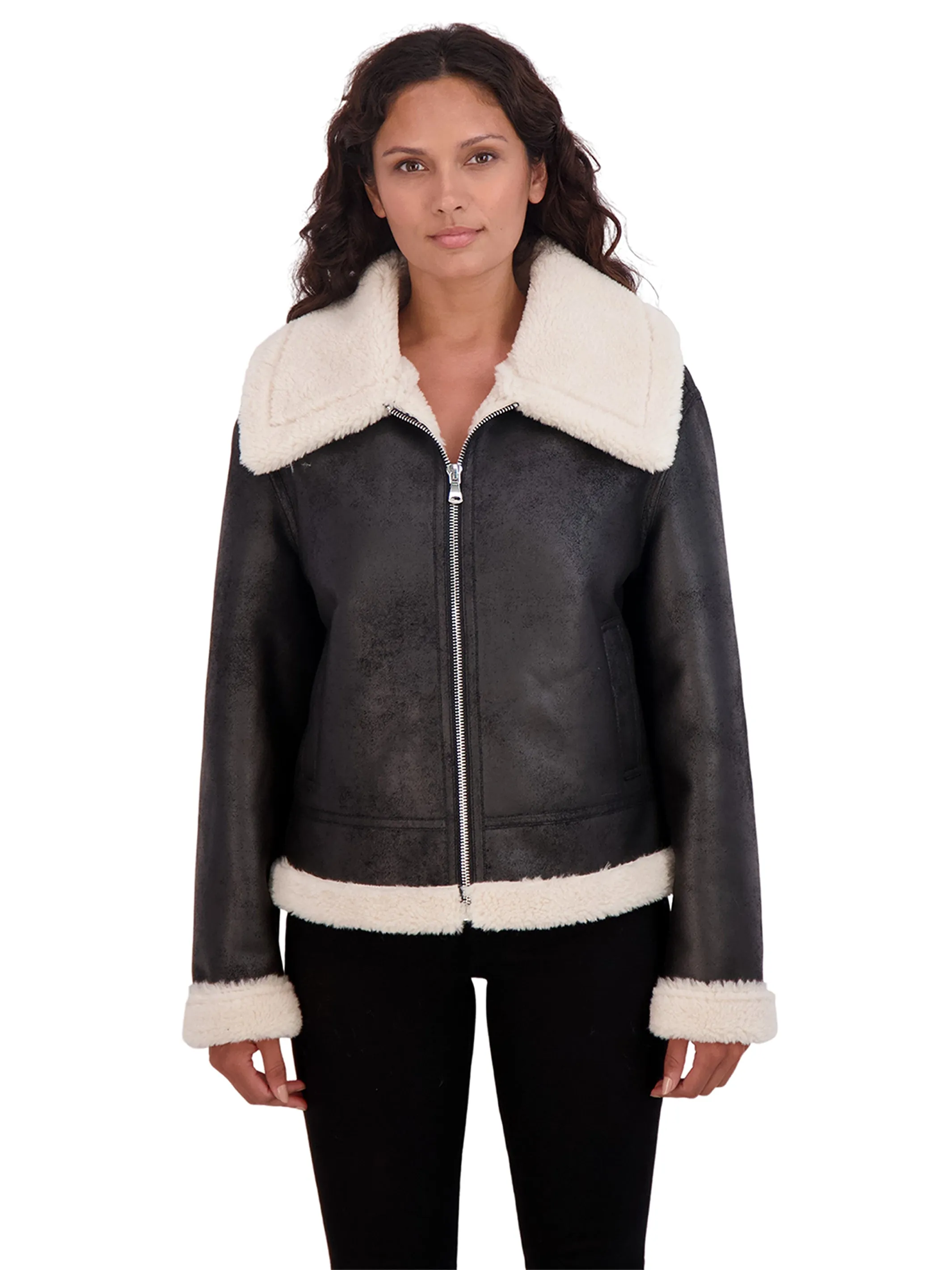 Sebby Collection Women's Faux Shearling Jacket