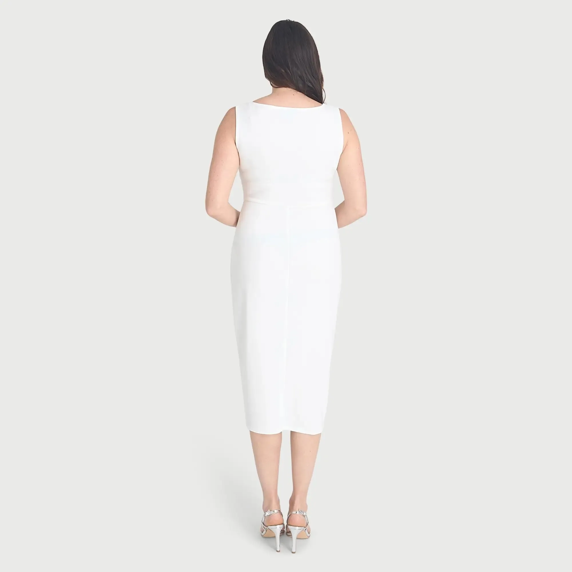 Selena Ivory Sleeveless Knot Dress