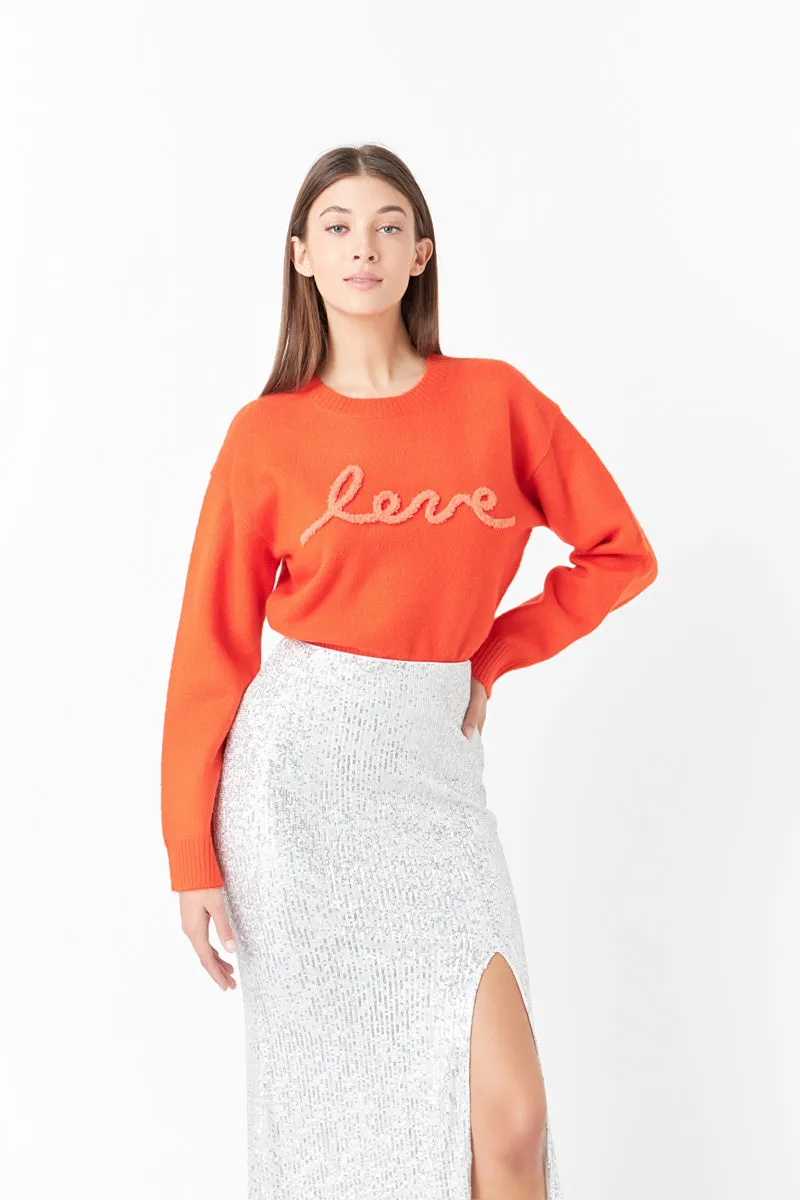 Sequins Front Slit Midi Skirt