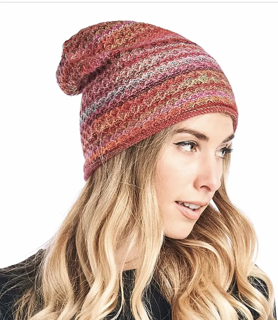 Shupaca Printed Beanie -Saffron