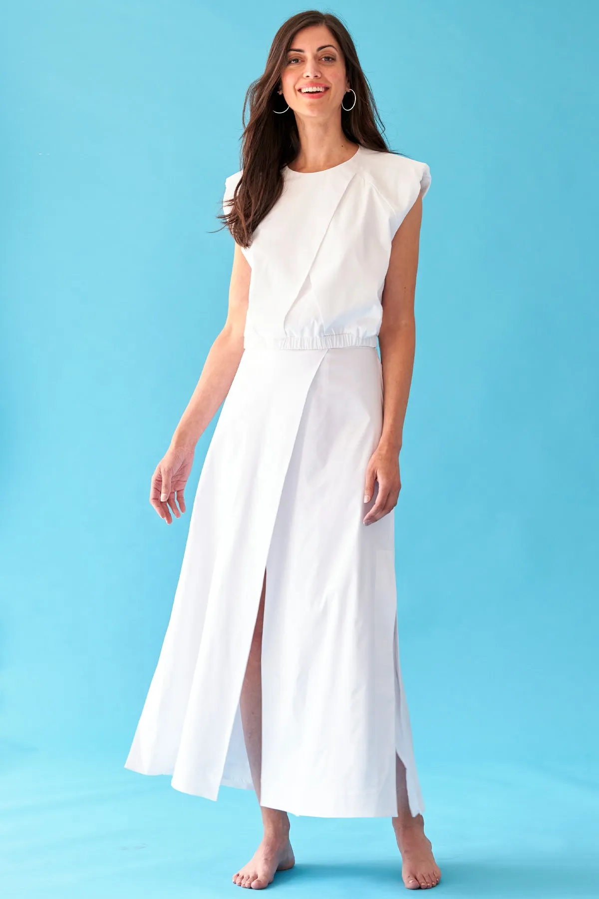 Slit Hem Maxi Wrap Skirt