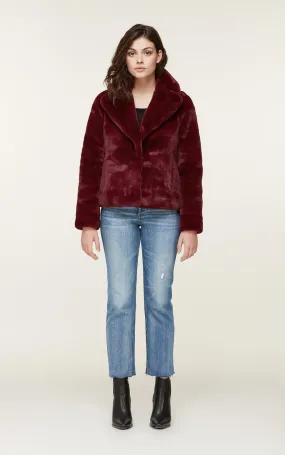 Soia & Kyo - Emanuela Faux Fur Jacket in Oxblood