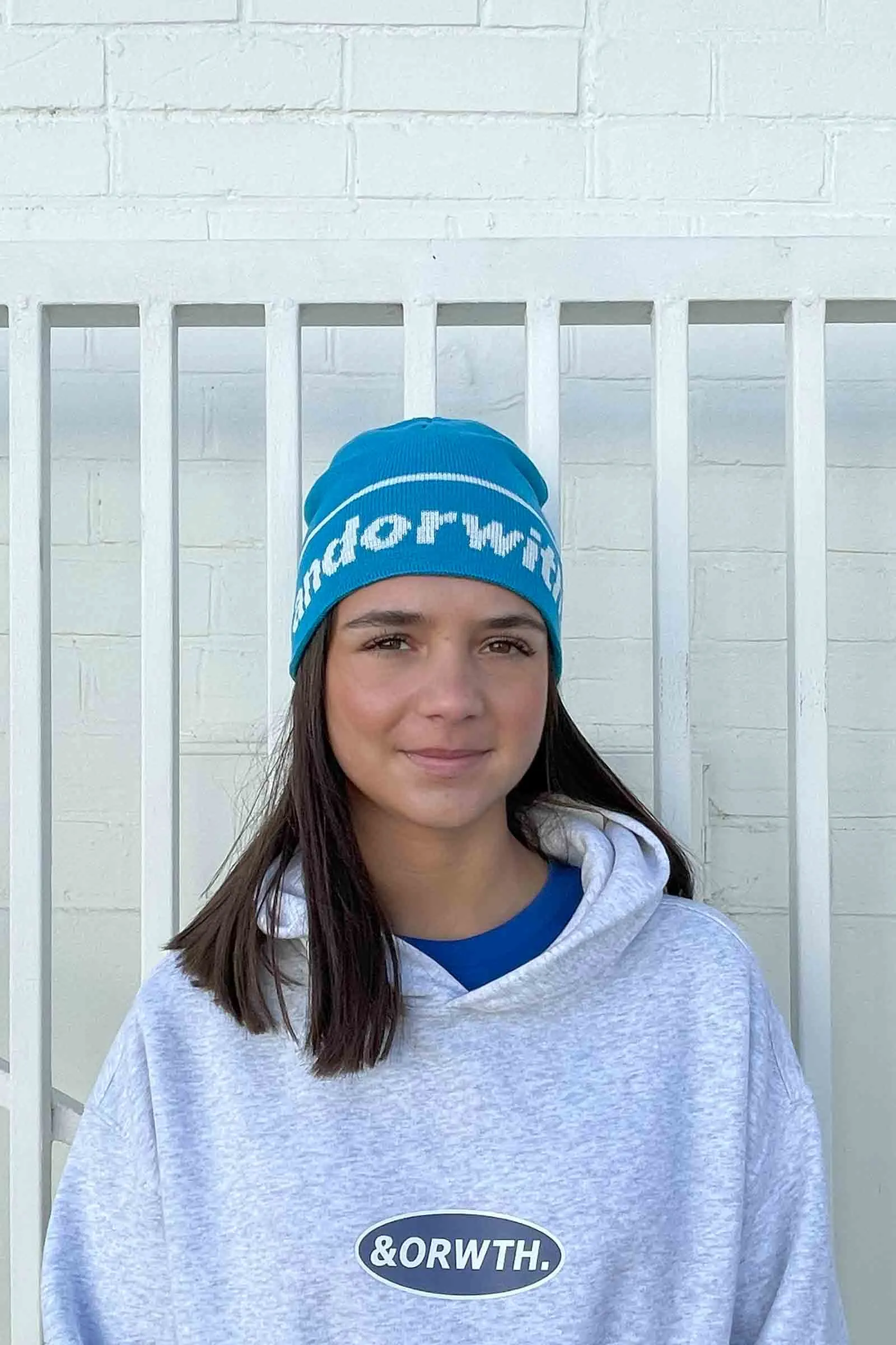 Statement Cuffless Beanie Cyan