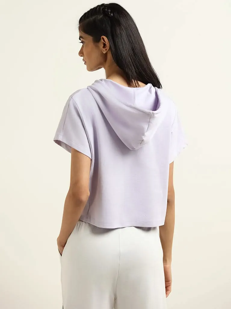 Studiofit Lilac Cotton Blend Hoodie T-Shirt