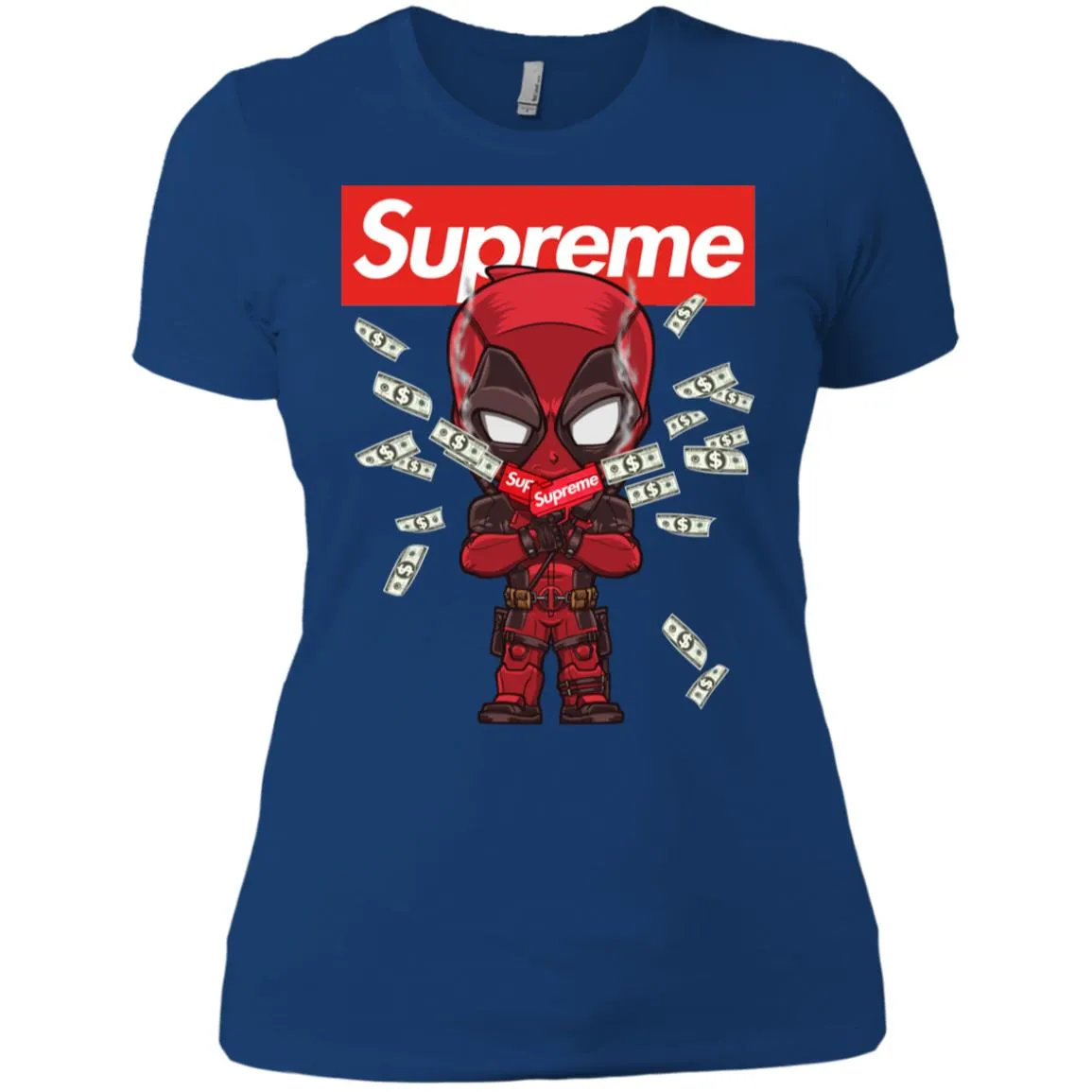 Supreme Deadpool Funny T-shirt Women Cotton T-Shirt