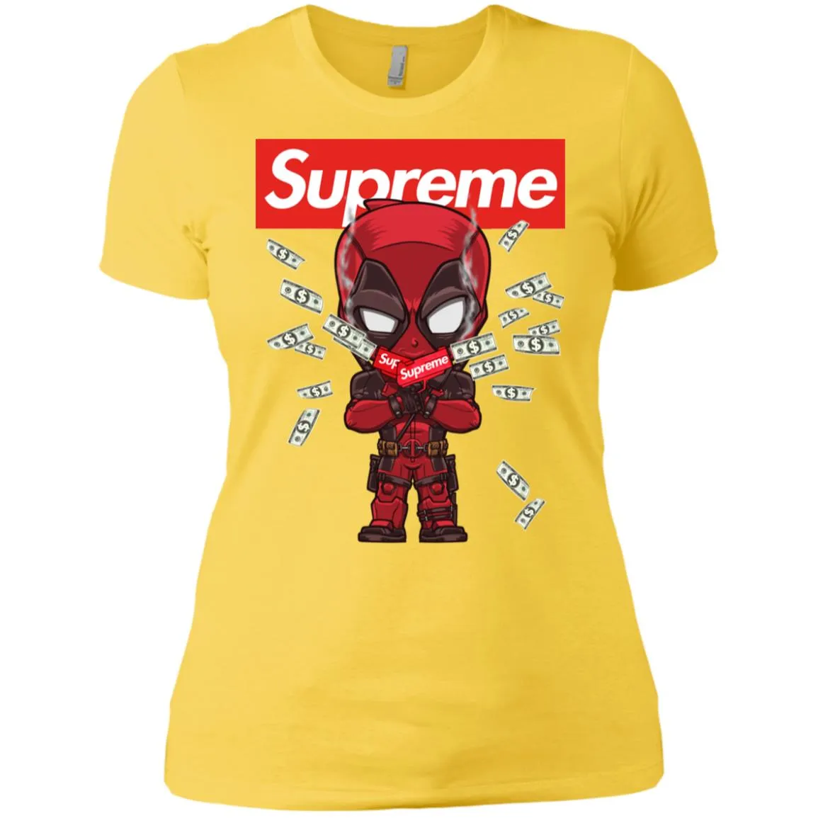 Supreme Deadpool Funny T-shirt Women Cotton T-Shirt