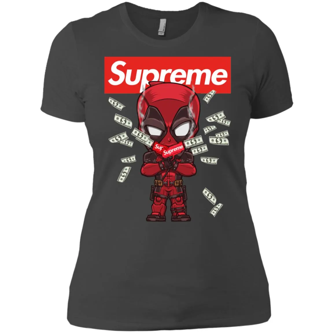 Supreme Deadpool Funny T-shirt Women Cotton T-Shirt