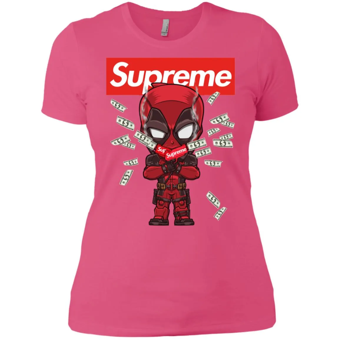 Supreme Deadpool Funny T-shirt Women Cotton T-Shirt