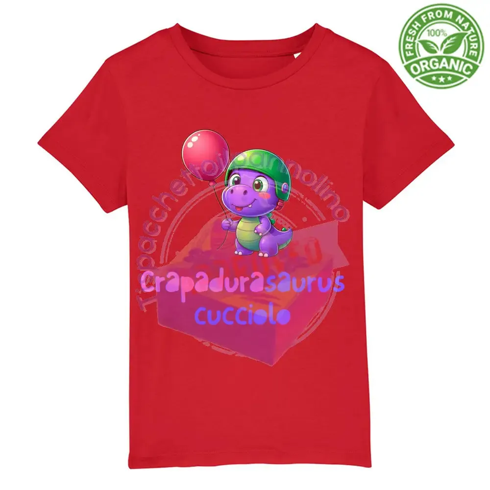 T-Shirt Baby Premium Organic crapadurasaurus cucciolo baby t-shirt cotone bio