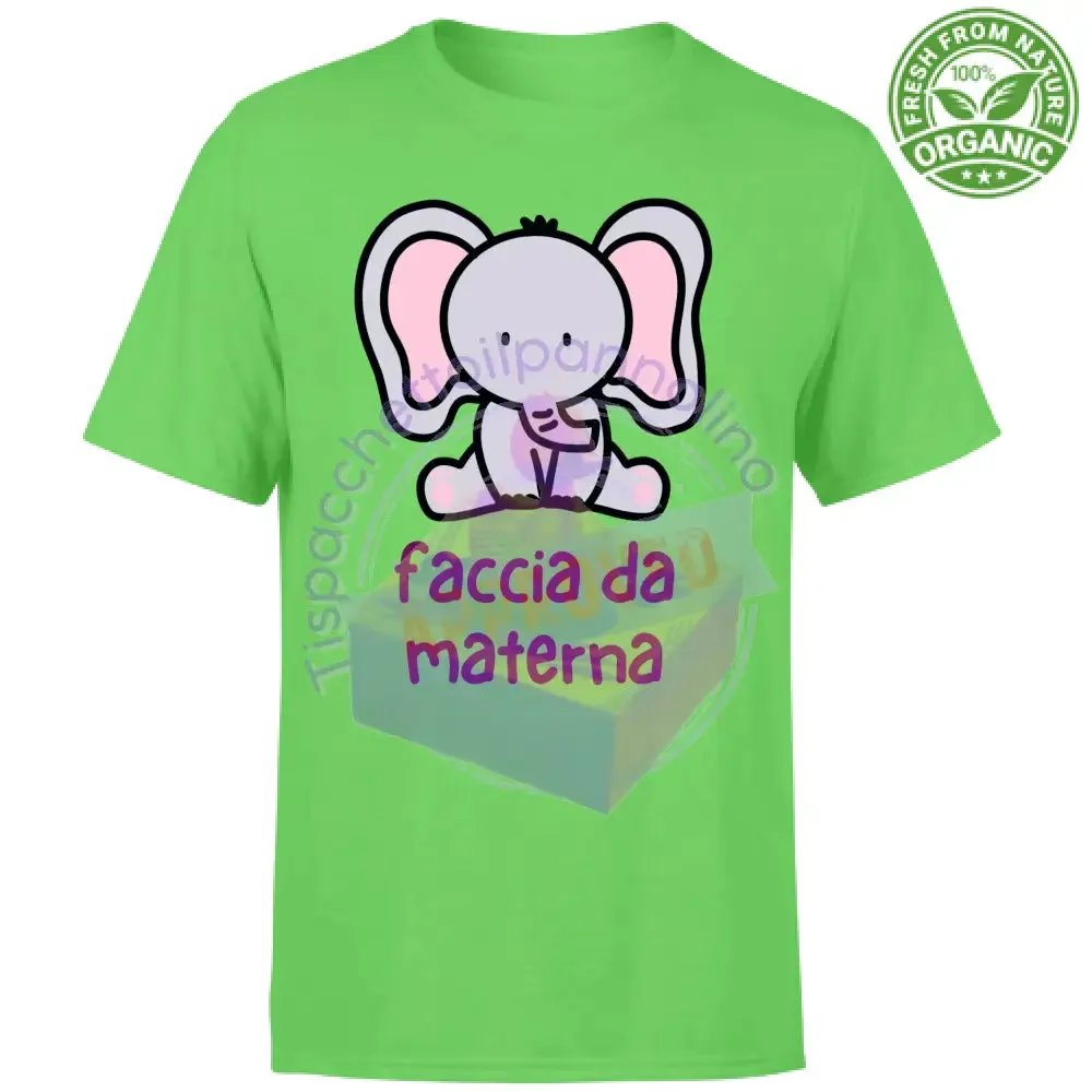 T-Shirt Bambino Organic faccia da materna t-shirt bimbo asilo elefante scr