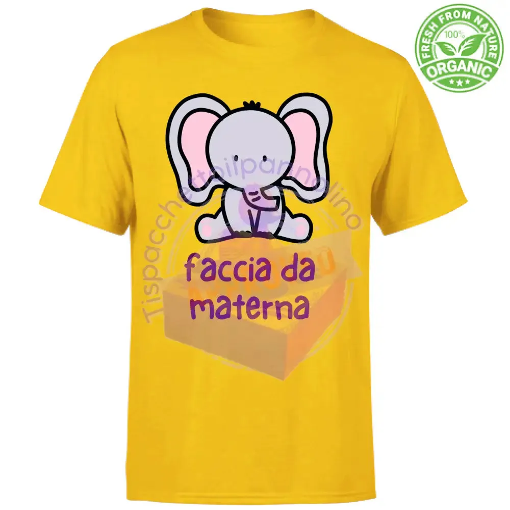 T-Shirt Bambino Organic faccia da materna t-shirt bimbo asilo elefante scr