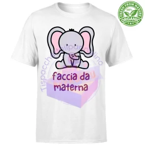 T-Shirt Bambino Organic faccia da materna t-shirt bimbo asilo elefante scr