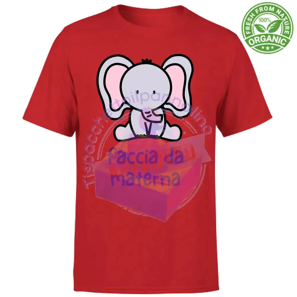 T-Shirt Bambino Organic faccia da materna t-shirt bimbo asilo elefante scr