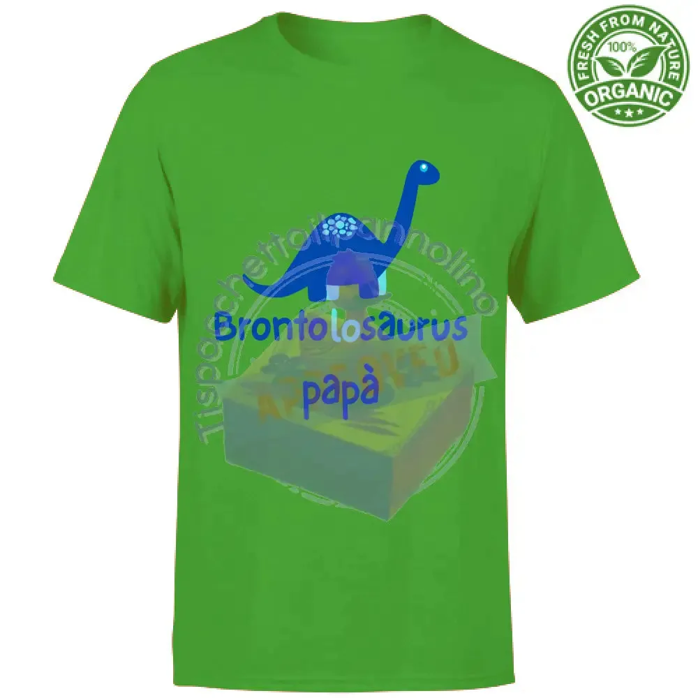 T-Shirt Unisex Organic brontolosauro papà t-shirt dinosauro blu