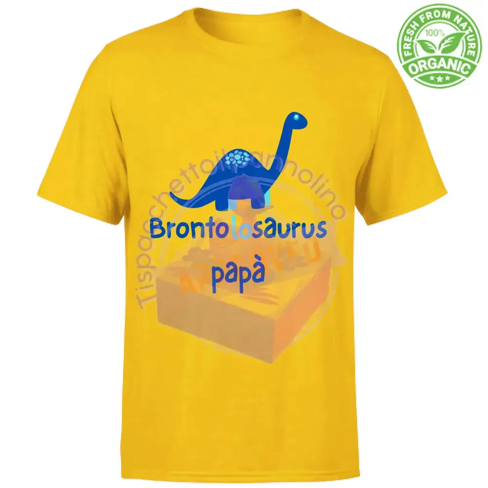 T-Shirt Unisex Organic brontolosauro papà t-shirt dinosauro blu