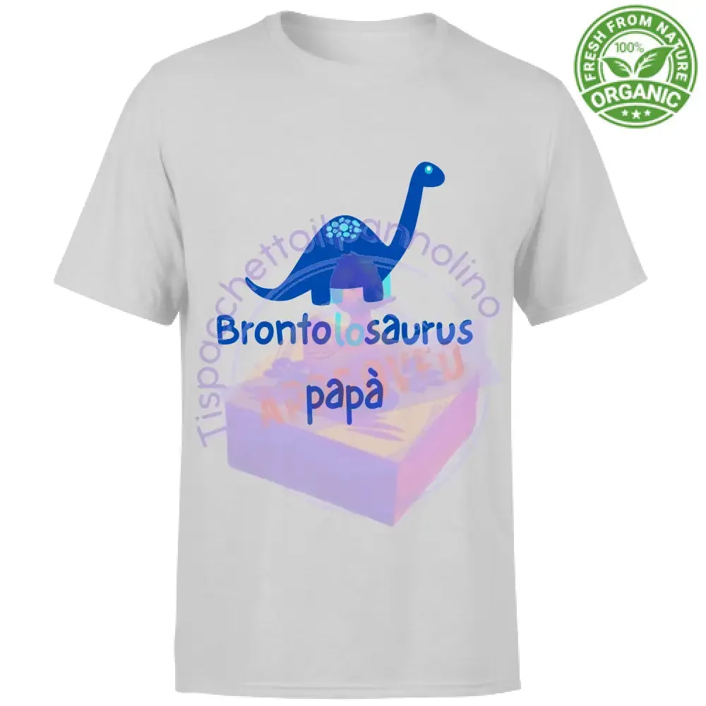 T-Shirt Unisex Organic brontolosauro papà t-shirt dinosauro blu