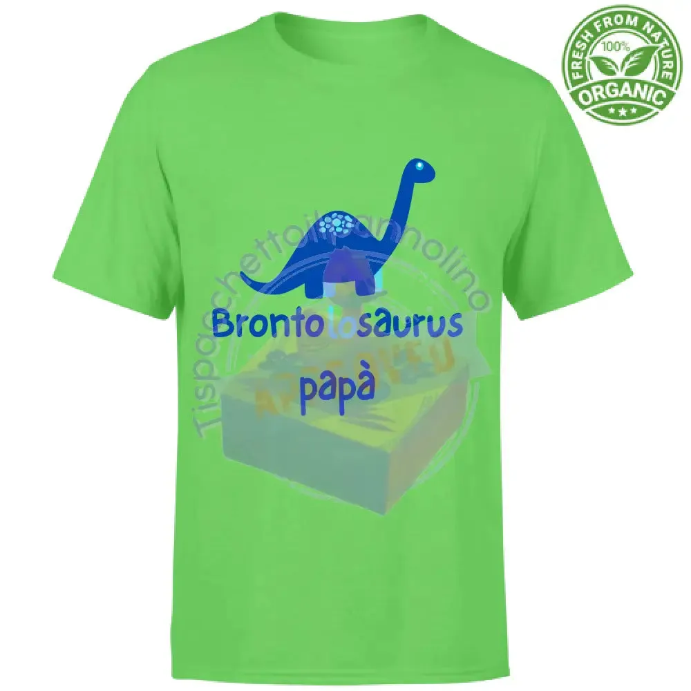 T-Shirt Unisex Organic brontolosauro papà t-shirt dinosauro blu