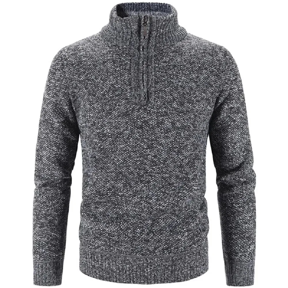 TEEK - Mens Fleece Half Zipper Turtleneck Pullover Sweater