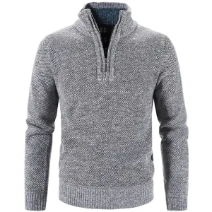 TEEK - Mens Fleece Half Zipper Turtleneck Pullover Sweater