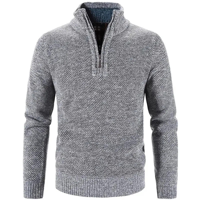 TEEK - Mens Fleece Half Zipper Turtleneck Pullover Sweater