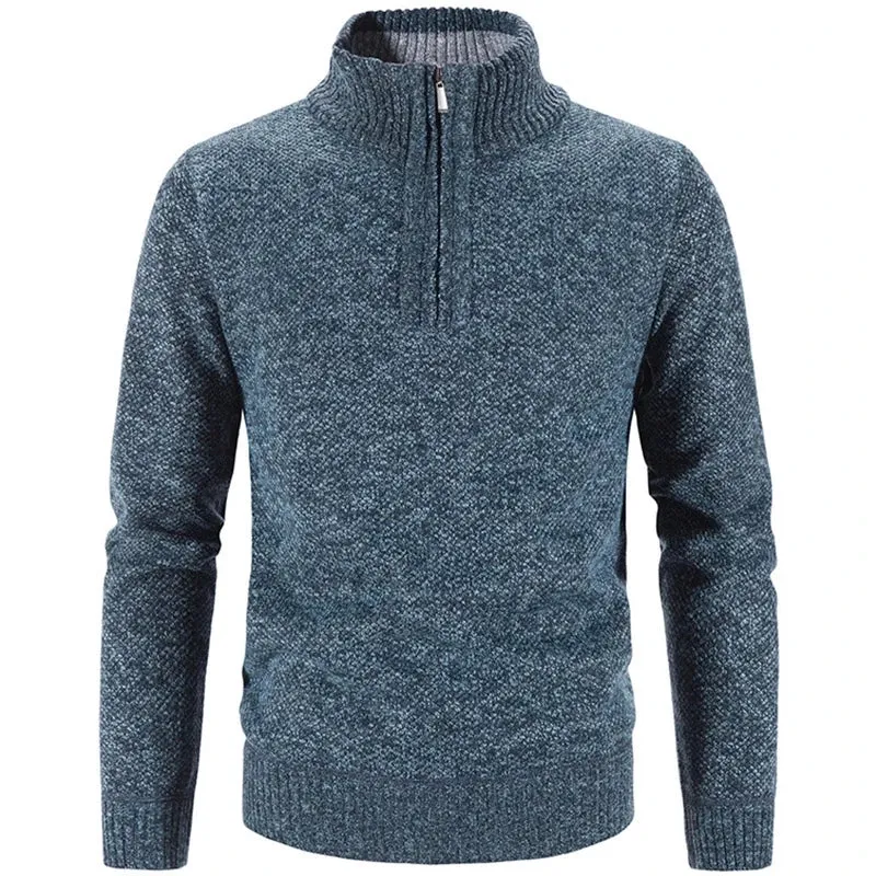 TEEK - Mens Fleece Half Zipper Turtleneck Pullover Sweater